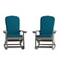 Flash Furniture Savannah Adirondack Rocking Chairs, Gray with Teal Cushions, 2 Pack (2JJC14705CSTLGY)~#|#~sp195660040_sc7