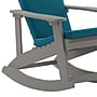 Flash Furniture Savannah Adirondack Rocking Chairs, Gray with Teal Cushions, 2 Pack (2JJC14705CSTLGY)~#|#~sp195660082_sc7