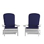 Flash Furniture Charlestown Folding Adirondack Chairs, White with Blue Cushions, 2 Pack (2JJC14505CSBLWH)~#|#~sp195660098_sc7