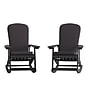 Flash Furniture Savannah Adirondack Rocking Chairs, Black with Gray Cushions, 2 Pack (2JJC14705CSGYBK)~#|#~sp195660236_sc7