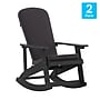 Flash Furniture Savannah Adirondack Rocking Chairs, Black with Gray Cushions, 2 Pack (2JJC14705CSGYBK)~#|#~sp195660243_sc7