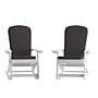 Flash Furniture Savannah Adirondack Rocking Chairs, White with Gray Cushions, 2 Pack (2JJC14705CSGYWH)~#|#~sp195660272_sc7