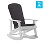 Flash Furniture Savannah Adirondack Rocking Chairs, White with Gray Cushions, 2 Pack (2JJC14705CSGYWH)~#|#~sp195660279_sc7