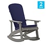 Flash Furniture Savannah Adirondack Rocking Chairs, Gray with Blue Cushions, 2 Pack (2JJC14705CSBLGY)~#|#~sp195660295_sc7