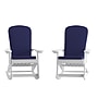 Flash Furniture Savannah Adirondack Rocking Chairs, White with Blue Cushions, 2 Pack (2JJC14705CSBLWH)~#|#~sp195660304_sc7
