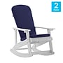 Flash Furniture Savannah Adirondack Rocking Chairs, White with Blue Cushions, 2 Pack (2JJC14705CSBLWH)~#|#~sp195660311_sc7