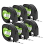 DYMO LetraTag 2050826 Paper Label Maker Tape, 1/2" x 13', Black on White, 6/Pack (2050826)~#|#~sp195661262_sc7
