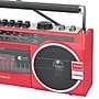 Audiobox Wireless Bluetooth 10-Watt Portable Cassette Player & Recorder Boombox with 3-Band Radio, Red (RXC-25BTRED)~#|#~sp196331454_sc7