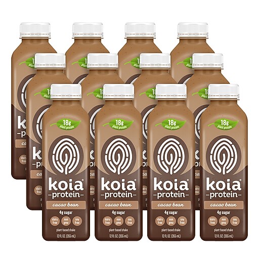 Koia Cacao Bean Protein Shake, 12 Oz, 12 Ct. Staples