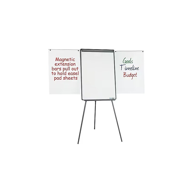 MasterVision Basic Tripod Melamine Presentation Easel, Black, 22.5" x 42" (BVCEA2300045) image 1