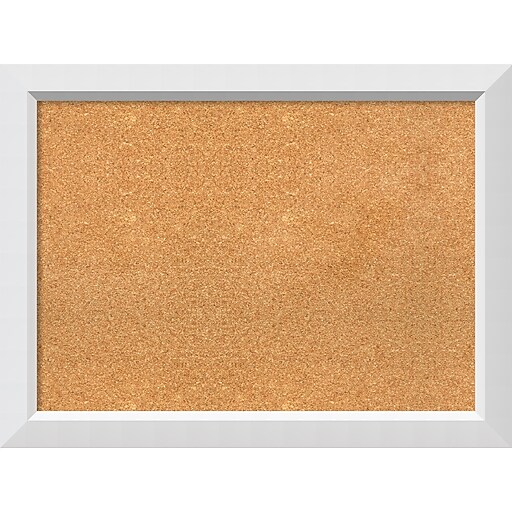 Amanti Art Framed Cork Board Large Blanco White 32 x 24 Frame White