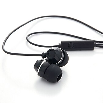 Verbatim Stereo Earphones, 3.5mm Plug, with Microphone, Black (99774)