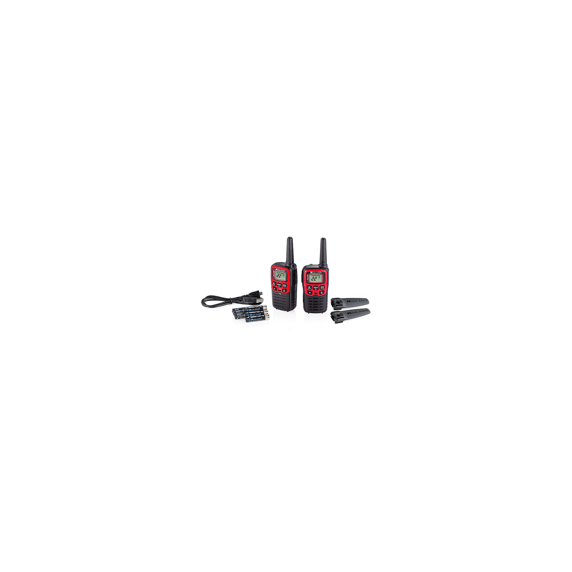 MIDLAND RADIO E+Ready X-Talker Weather Alert Radio Kit, Black/Red, 2/Pack (EX37VP) Sansujyuku sansujyuku.com