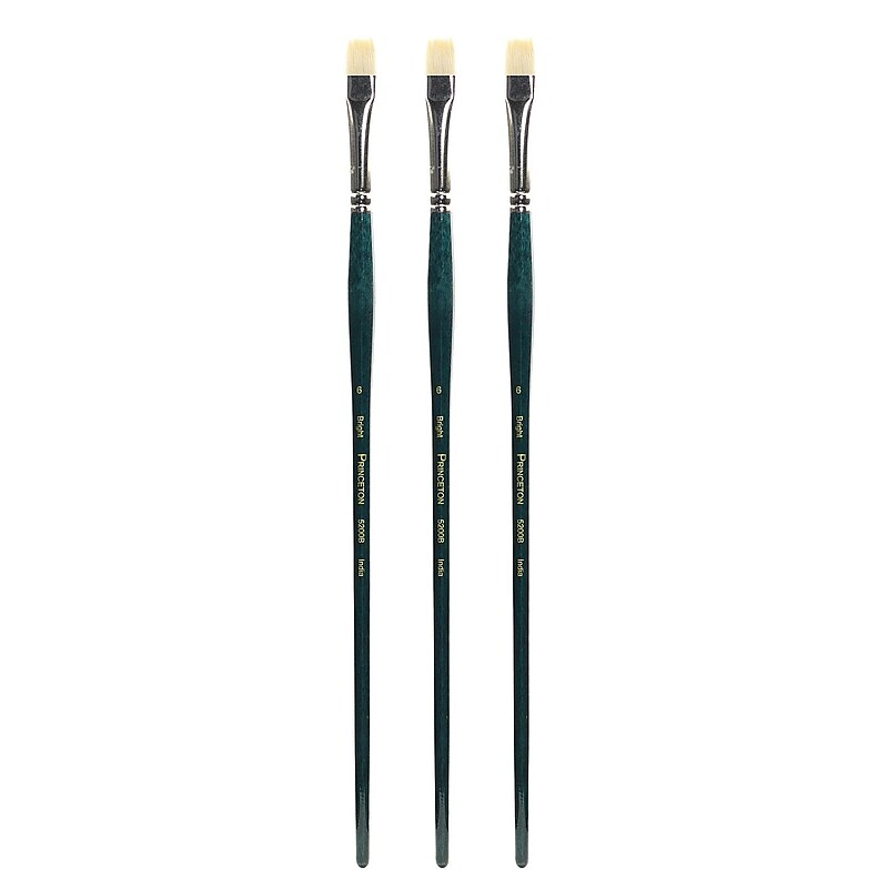 Princeton Series 5200 Ashely Better Interlocked Bristle Long Handle Brushes 6 bright [Pack of 3] (PK3-5200B-6) image 1