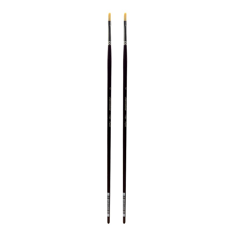 Silver Brush Silverstone Series Hog Bristle Brushes 0 flat 1101 [Pack of 2] (PK2-1101-0) image 1
