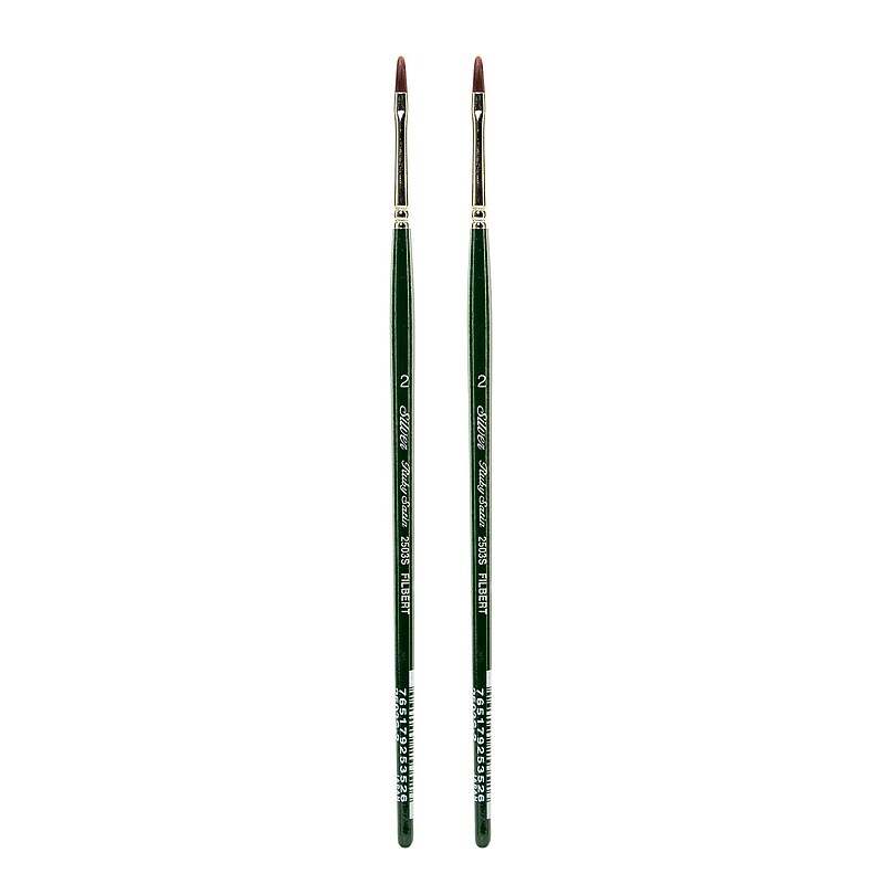 Silver Brush Ruby Satin Series Synthetic Brushes Short Handle 2 filbert 2503S [Pack of 2] (PK2-2503S-2) image 1