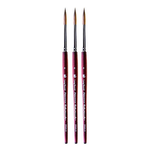 Princeton Velvetouch Mixed Media Brushes 8 long round [Pack of 3] (PK3