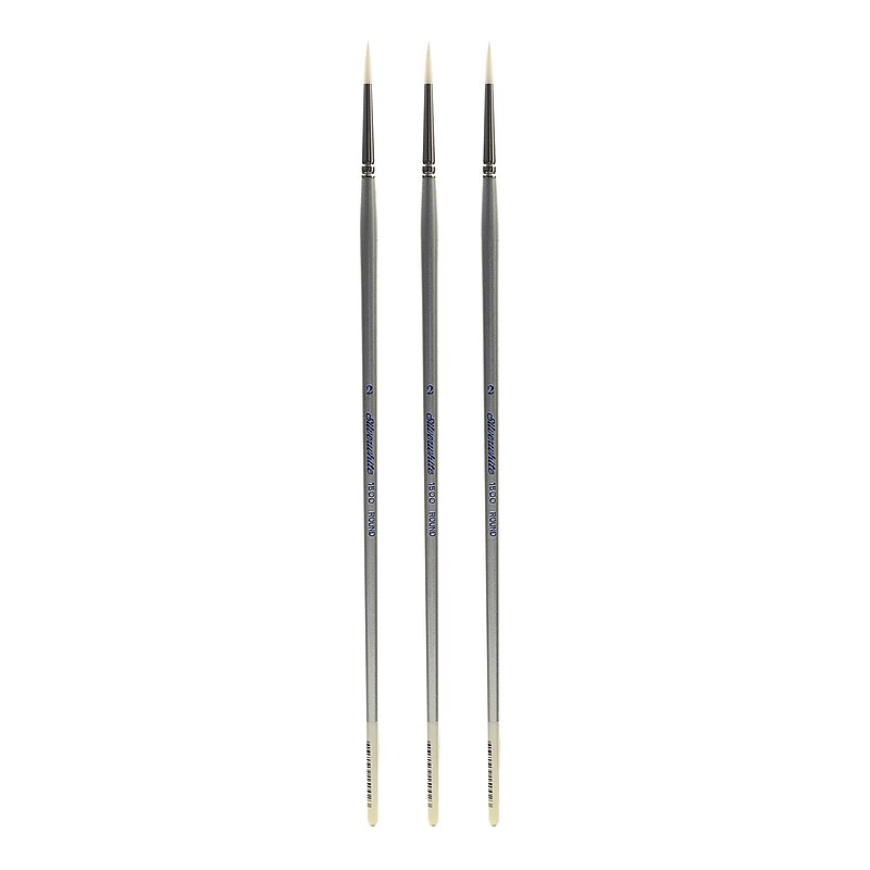 Silver Brush Silverwhite Series Synthetic Brushes Long Handle 2 round [Pack of 3] (PK3-1500-2) image 1