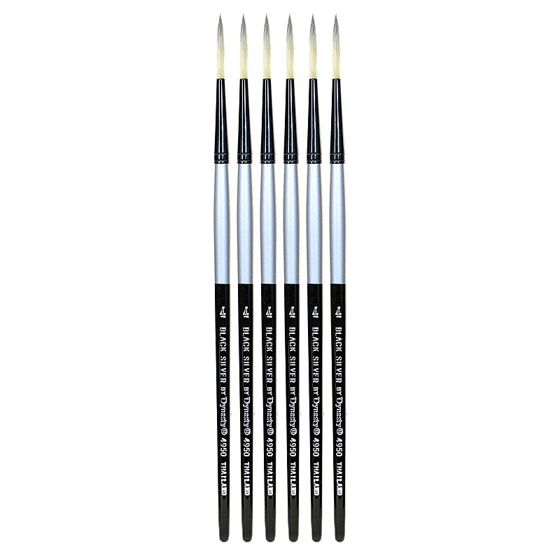 Dynasty Black Silver Long Liner Short Handle 4, 6/Pack (PK6-32820) image 1