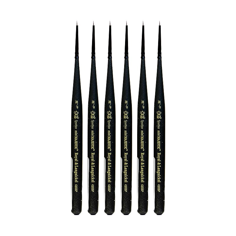 Royal and Langnickel Series 4200 Mini-Majestic Brushes 20/0 spotter [Pack of 6] (PK6-R4200SP-20/0) image 1
