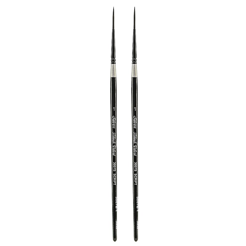 Silver Brush Black Velvet Series Brushes 1 script liner 3007S [Pack of 2] (PK2-3007S-1) image 1