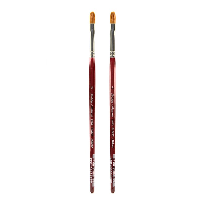 Silver Brush Golden Natural Series Brushes 6 filbert 2003S [Pack of 2] (PK2-2003S-6) image 1