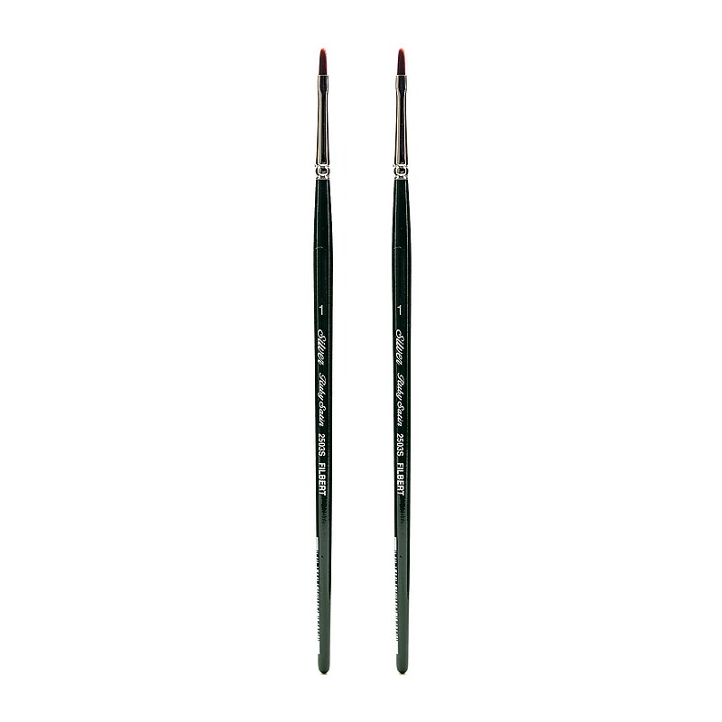 Silver Brush Ruby Satin Series Synthetic Brushes, Short Handle 1 Filbert 2503S, Pack of 2 (PK2-2503S-1) image 1