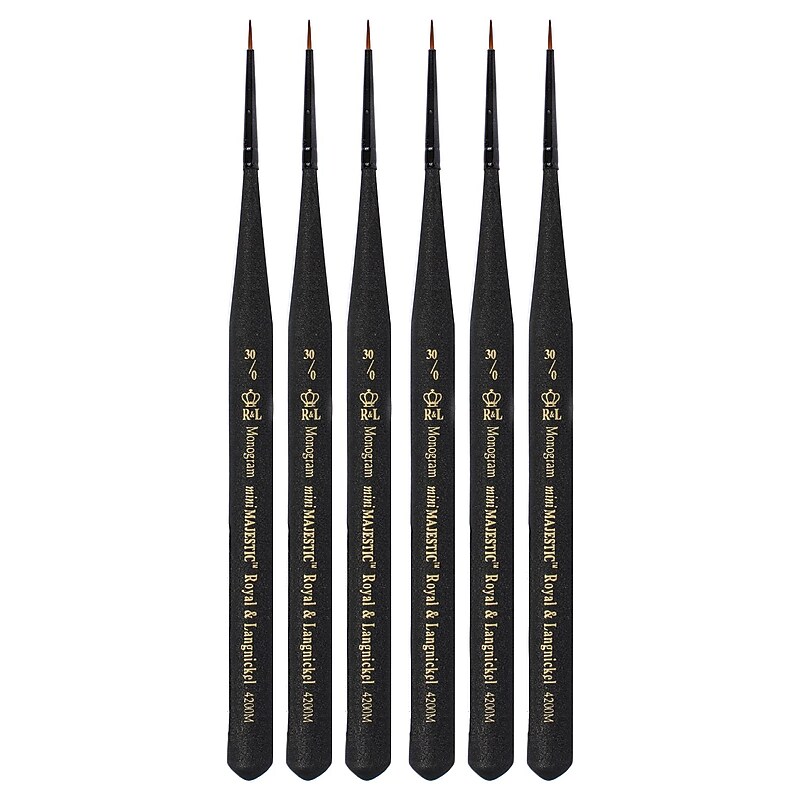 Royal and Langnickel Series 4200 Mini-Majestic Brushes 30/0 monogram [Pack of 6] (PK6-R4200M-30/0) image 1