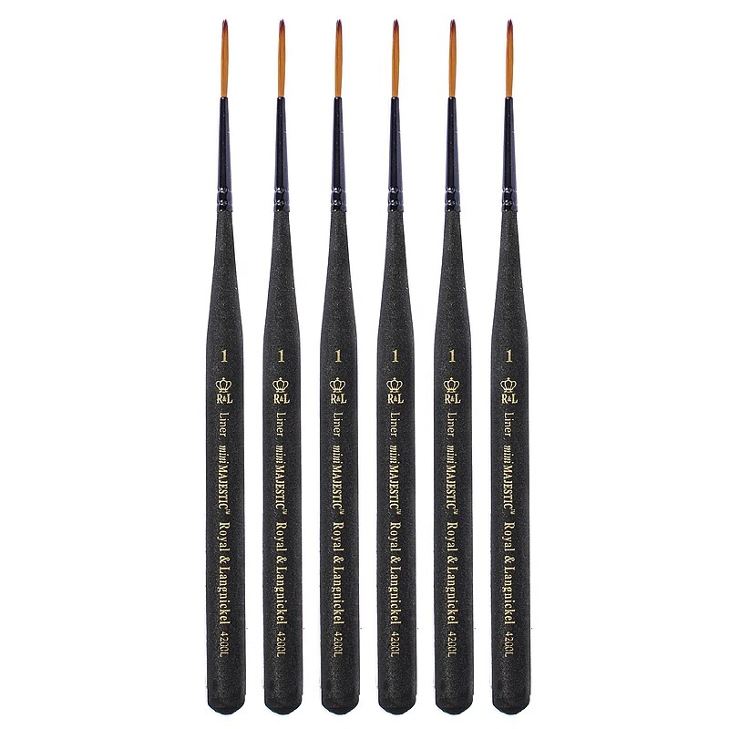 Royal and Langnickel Series 4200 Mini-Majestic Brushes 1 liner [Pack of 6] (PK6-R4200L-1) image 1