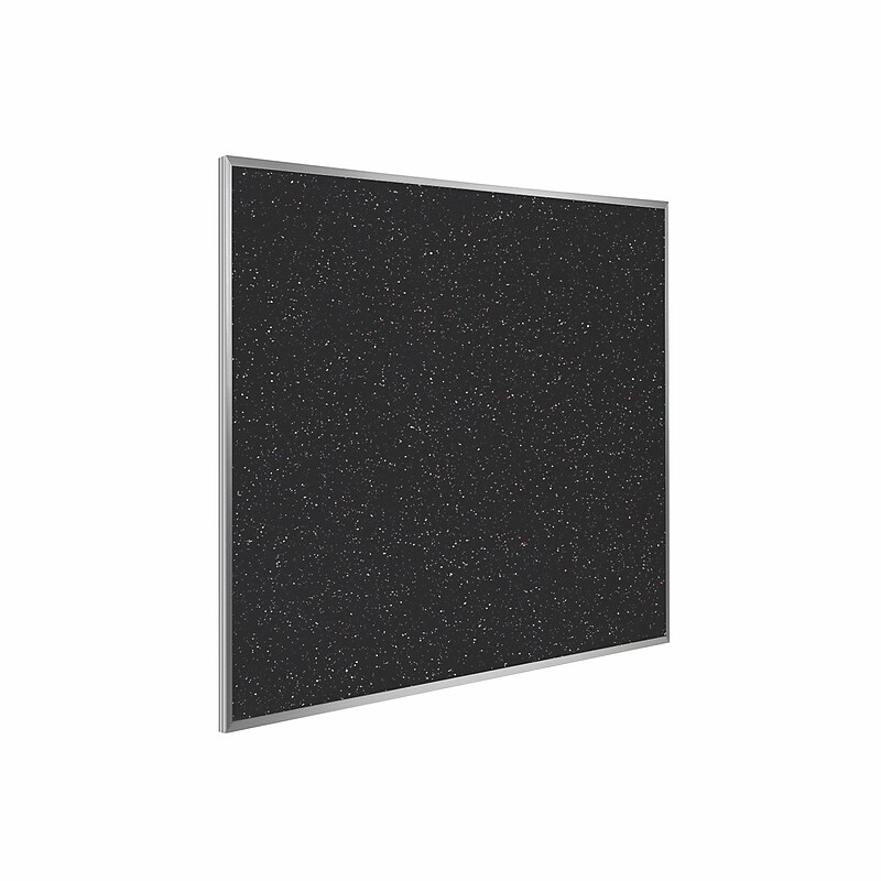 Ghent 4' H x 4' W Recycled Bulletin Board with Aluminum Frame, Confetti (ATR44-CF) image 1