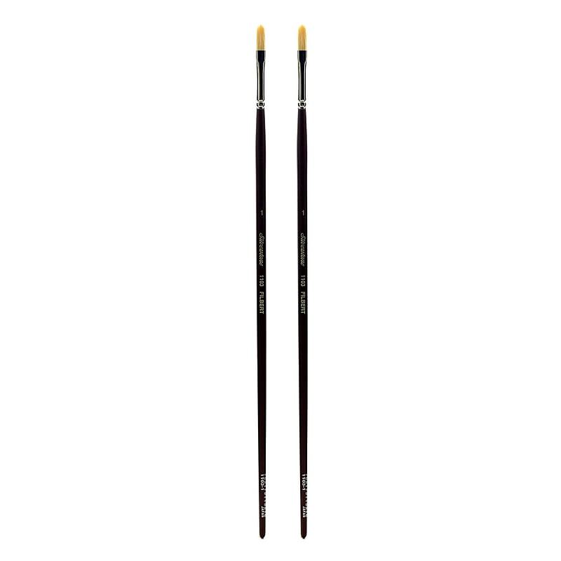 Silver Brush Silverstone Series Hog Bristle Brushes 1 filbert 1103 [Pack of 2] (PK2-1103-1) image 1