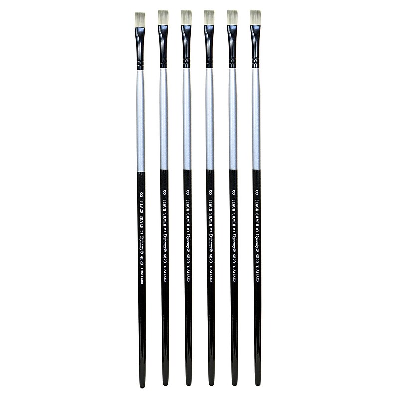 Dynasty Black Silver Bright Long Handle 8, 6/Pack (PK6-32843) image 1
