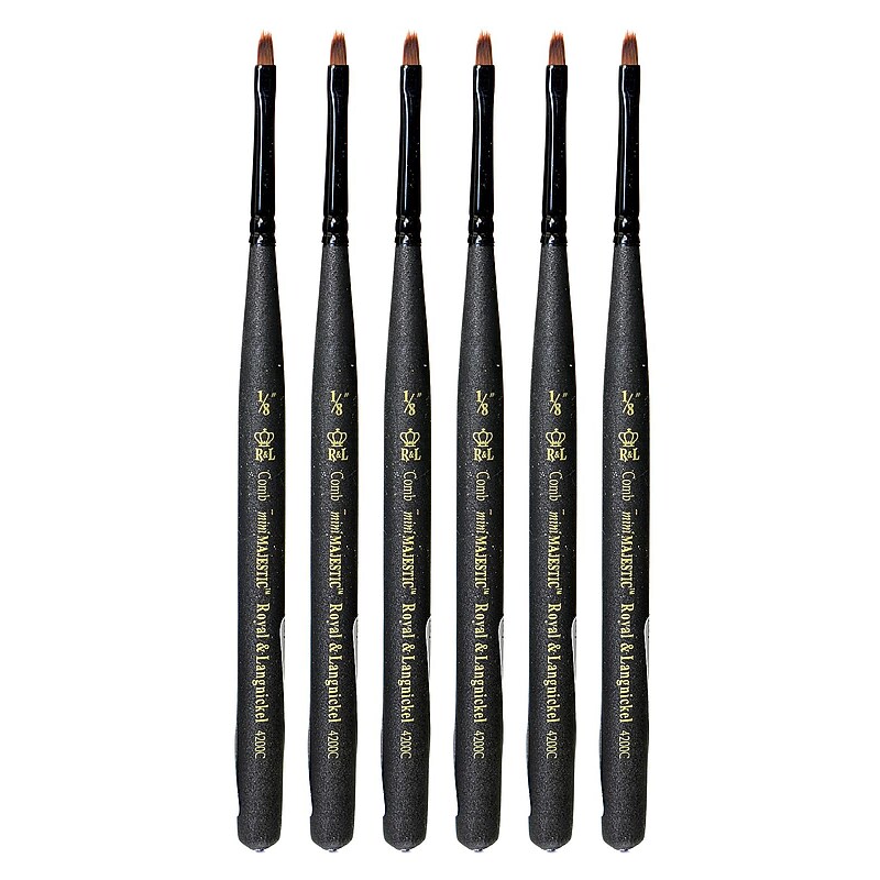 Royal and Langnickel Series 4200 Mini-Majestic Brushes 1/8 in. comb [Pack of 6] (PK6-R4200C-1/8") image 1