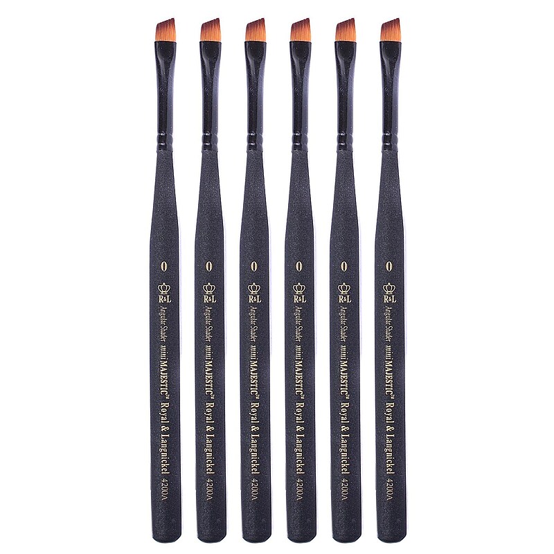 Royal and Langnickel Series 4200 Mini-Majestic Brushes 0 angular shader [Pack of 6] (PK6-R4200A-0) image 1