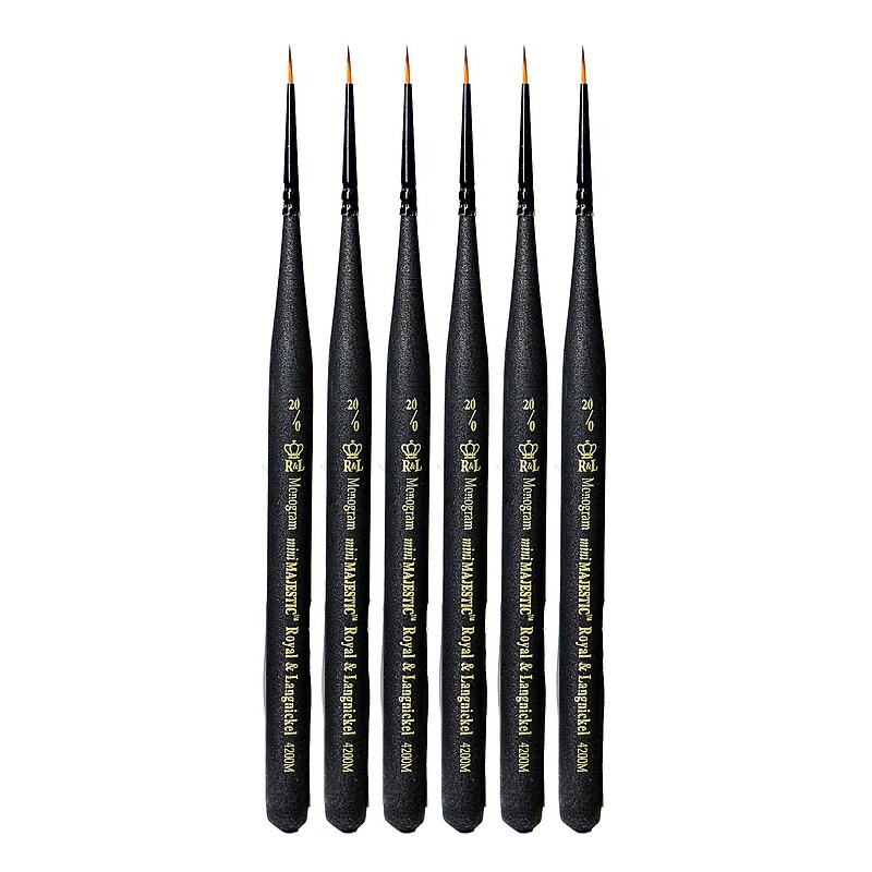 Royal and Langnickel Series 4200 Mini-Majestic Brushes 20/0 monogram [Pack of 6] (PK6-R4200M-20/0) image 1
