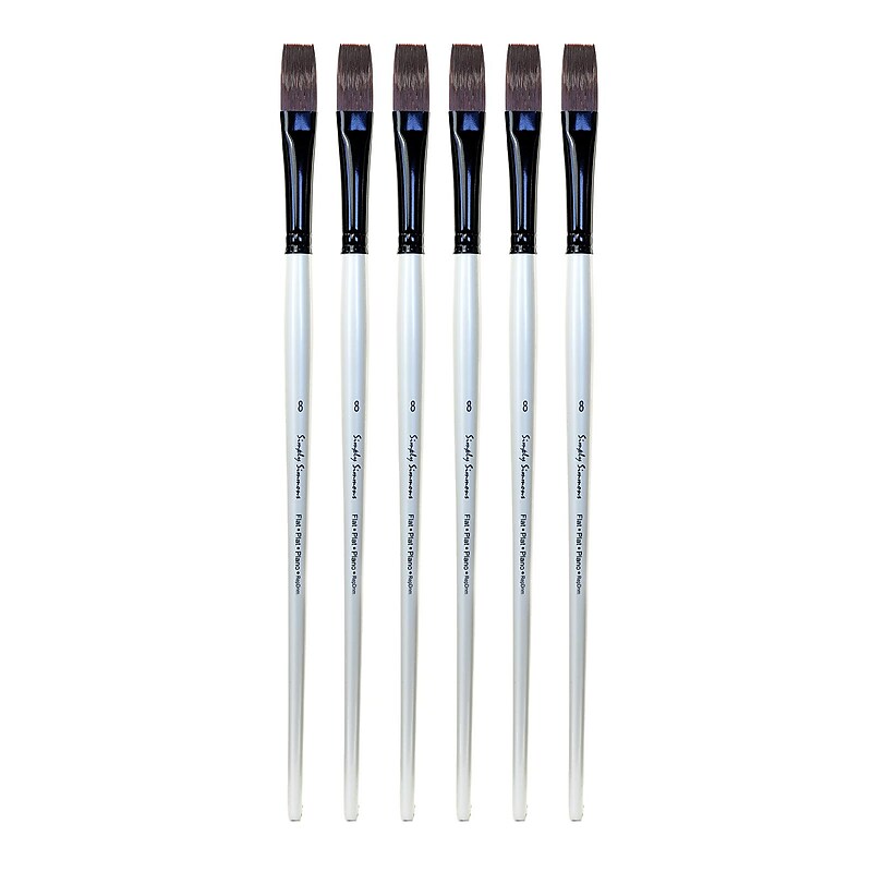 Robert Simmons Simply Simmons Extra Firm Filament flat long handle 8 [Pack of 6] (PK6-255344008) image 1