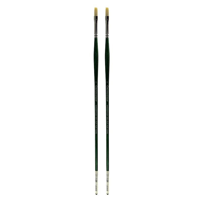 Grumbacher Gainsborough Oil and Acrylic Brushes 1 flat [Pack of 2] (PK2-1271F.1) image 1