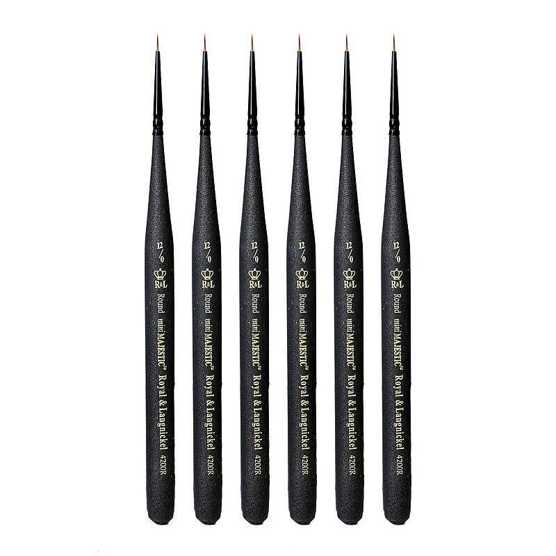 Royal and Langnickel Series 4200 Mini-Majestic Brushes 12/0 round [Pack of 6] (PK6-R4200R-12/0) image 1