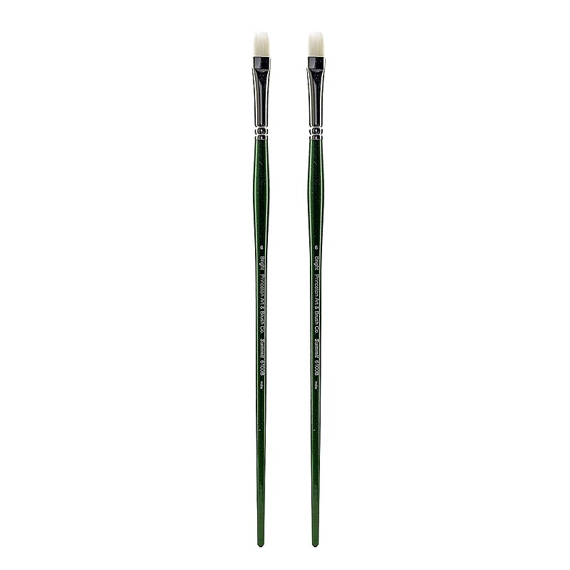 Princeton 6100 Summit White Synthetic Long Handle Brushes, 6 Bright, Pack of 2 (PK2-6100B-6) image 1