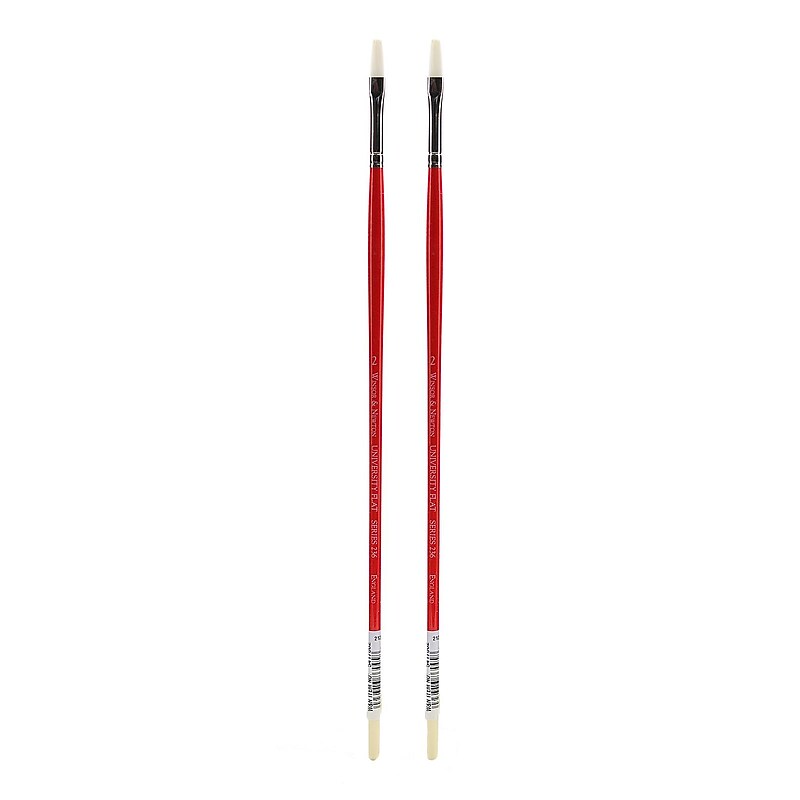 Winsor and Newton University Series Long Handled Brushes 2 flat 236 [Pack of 2] (PK2-5417002) image 1