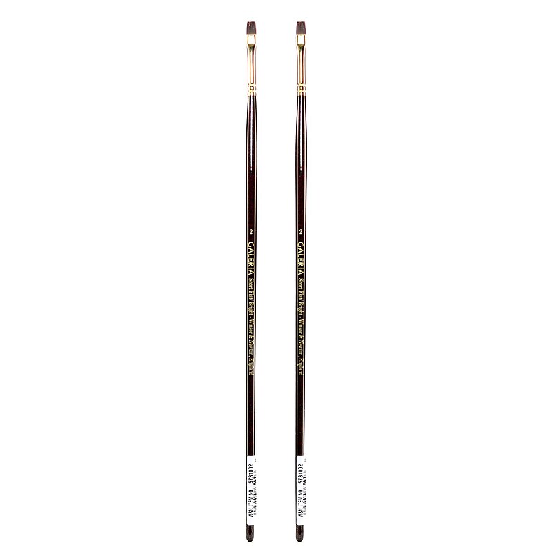 Winsor and Newton Galeria Long Handled Brushes 2 flat/bright [Pack of 2] (PK2-5731002) image 1