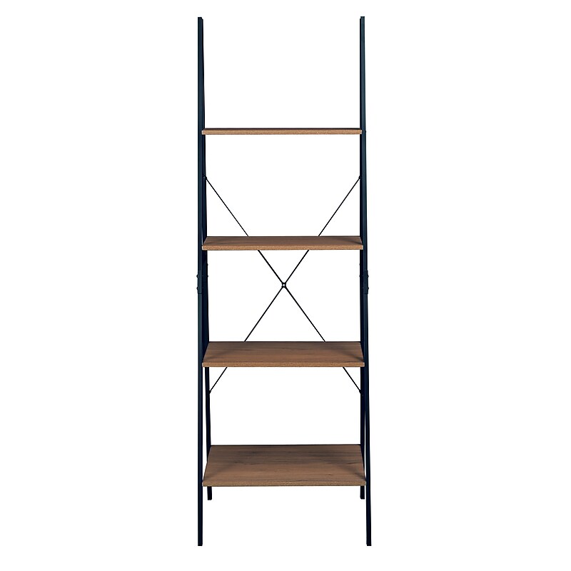 Niche Soho 4 Shelf 72"H Ladder Bookcase, Urban Walnut (NSBC7224UW) image 1