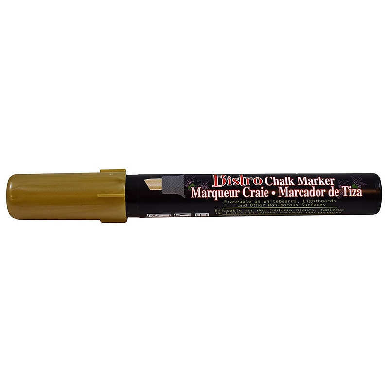 Marvy Uchida® Chisel Tip Erasable Chalk Marker, Gold Metallic, Sold Individually (526483GO) image 1