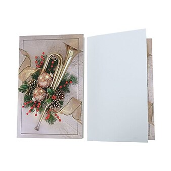 JAM Paper® Christmas Cards Set, Modern Holiday Horn, 10/Pack (8156227)