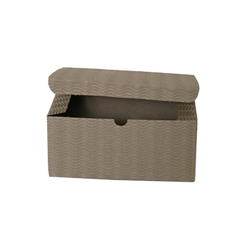 JAM Paper Gift Box with Corrugated Waves, 8" x 8" x 3.5", Black Kraft (8306321) image 1