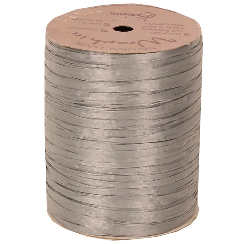 JAM Paper Raffia Ribbon, Silver (1082789) image 1