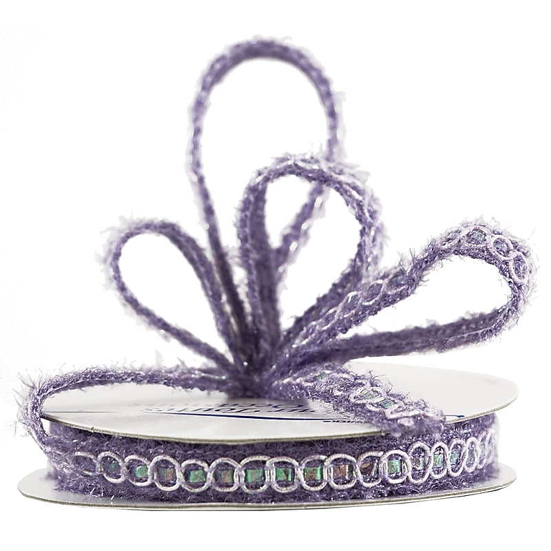 JAM Paper Nylon Knit Decorative Ribbon, Lavender Purple Metallic (E797308) image 1