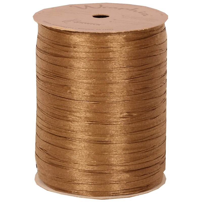 JAM Paper Raffia Ribbon, Brown Kraft (1082785) image 1