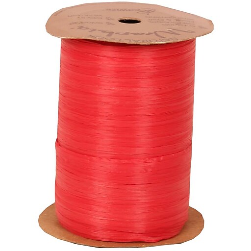 JAM Paper® Raffia Ribbon, Red, 100 Yards, Sold Individually (1082788