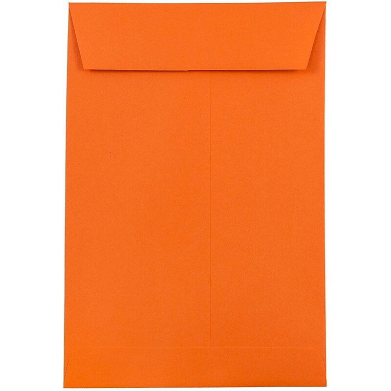 JAM Paper 6 x 9 Open End Catalog Colored Envelopes, Orange Recycled, 25/Pack (88129a) image 1